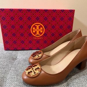 Tory Burch Brown Block Heel Pumps